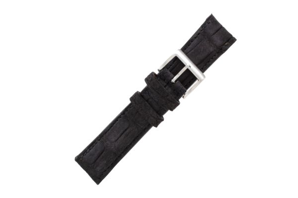 Handmade Genuine AAA Ultra Black Suede Alligator Leather Watch Strap