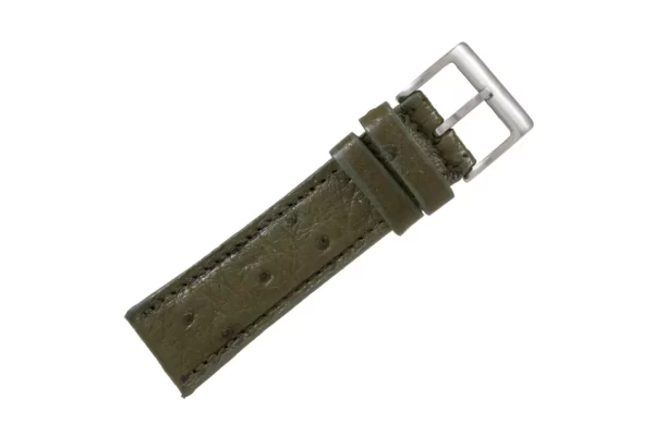 Olive Green Full Quill Ostrich Leather Watch Strap