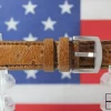 Tan Full Quill Ostrich Leather Watch Strap