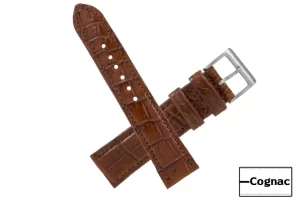 Cognac AAA Ultra Alligator Leather Watch Strap