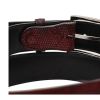 Genuine Black Cherry Lizard Leather Belt