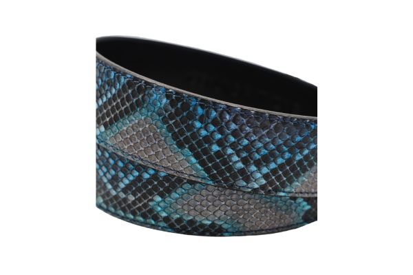 Genuine Natural Ocean Blue Python Leather Belt
