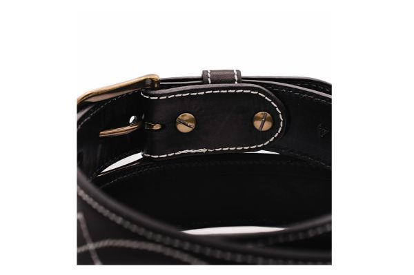 Buckaroo Black Italian Calf Leather Belt (Made in U.S.A)