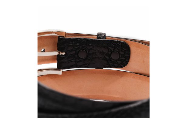 Black American Alligator Leather Belt