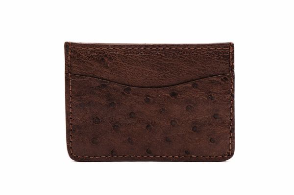 Full Quill Brown Ostrich Leather Wallet