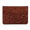 Full Quill Cognac Ostrich Leather Wallet
