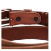 Hand Tooled Cognac Italian Suede Leather Belt
