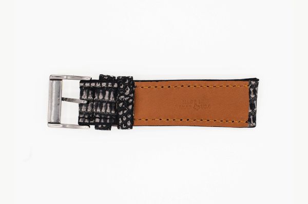 Genuine Washed Gray Lizard Leather Watch Strap (Made in U.S.A)