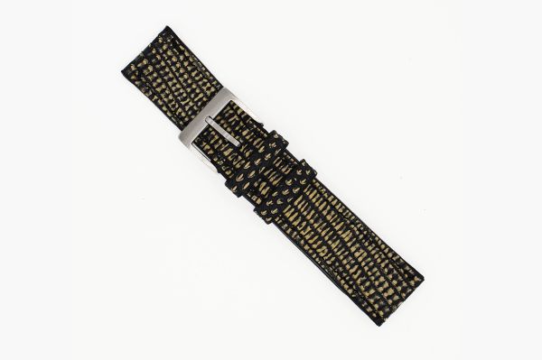 Genuine Washed Yellow Lizard Leather Watch Strap (Made in U.S.A)
