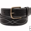 Buckaroo Black Italian Calf Leather Belt