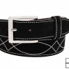 Buckaroo Black Italian Suede Leather Belt