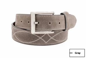 Buckaroo Gray Italian Suede Leather Belt
