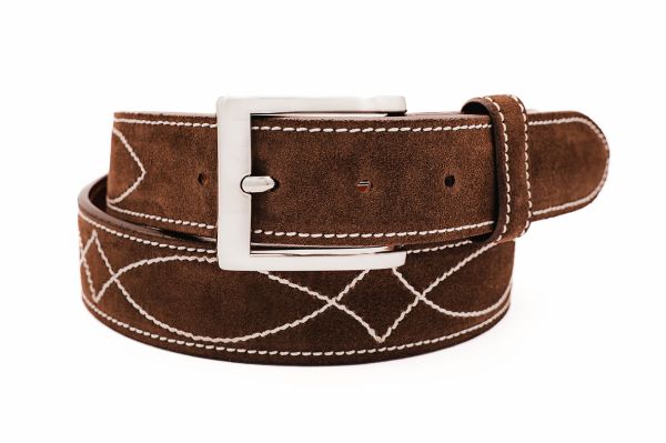 Buckaroo Brown Italian Suede Leather Belt