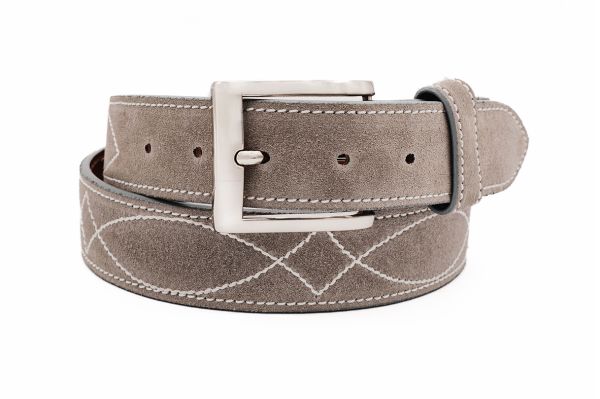 Buckaroo Gray Italian Suede Leather Belt (Made in U.S