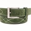 Buckaroo Olive Green Italian Suede Leather Belt