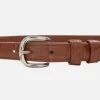 Genuine Handmade Cognac Alligator Leather Tapered Belt (Made in U.S.A)