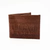 Cognac Ostrich Leg Bifold Leather Wallet