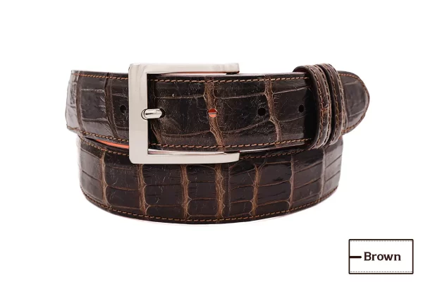 AAA ULTRA brown american alligator leather belt