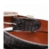 Black Caiman Hornback The Taylor Crocodile Leather Belt