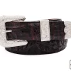 Black cherry Caiman Hornback The Taylor Crocodile Leather Belt