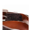 Black cherry Caiman Hornback The Taylor Crocodile Leather Belt