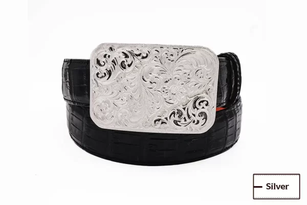 The Colonel Sterling Silver (.925) Hand Engraved Trophy Belt Buckle
