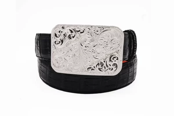 The Colonel Sterling Silver (.925) Hand Engraved Trophy Belt Buckle