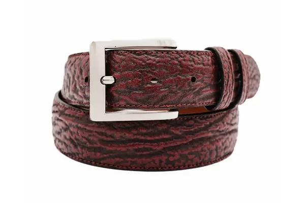 Black Cherry Shark Leather Belt a