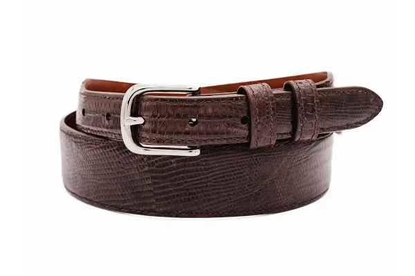Brown Tapered Lizard leather Belt