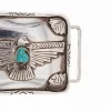 Turquoise Thunderbird Sterling Silver (.925) Hand Made Trophy Belt Buckle