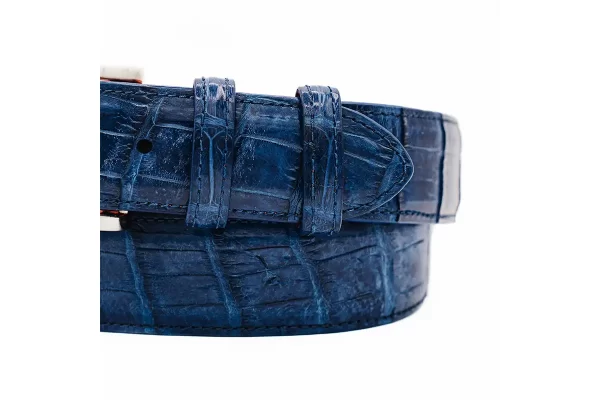 Ultra Blue American Alligator Leather Belt