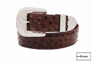 Brown "The Taylor" Full Quill Ostrich Leather Belt