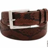 Cognac Python Belt with Black Buckle