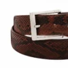 Cognac Python Belt with Black Buckle