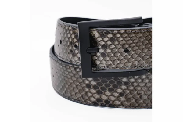 Gray Python Belt with black buckle a