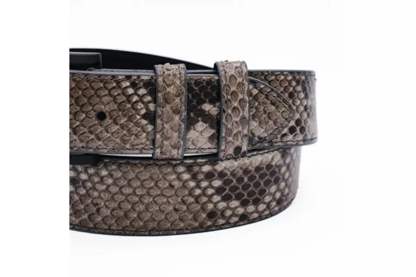 Gray Python Belt with black buckle a