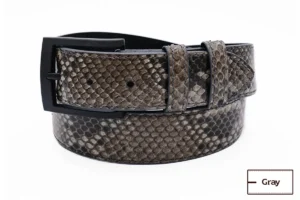 Gray Python Belt with black buckle a