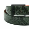 Green Python Belt with Black Buckle a