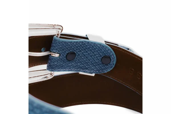 Taylor Washed Blue Python Small Scales Belt a